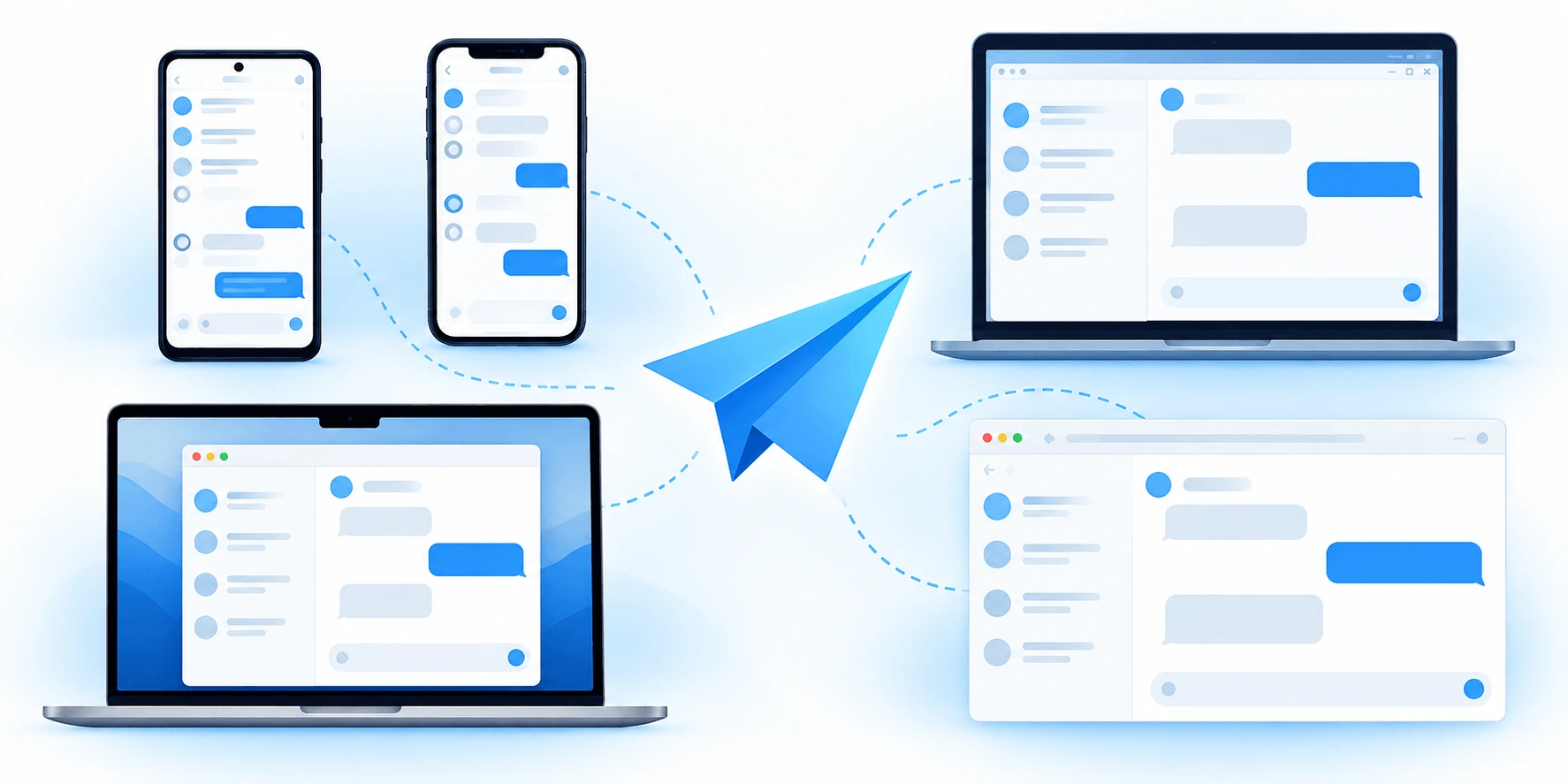 Telegram 电报手机与电脑多平台下载示意图